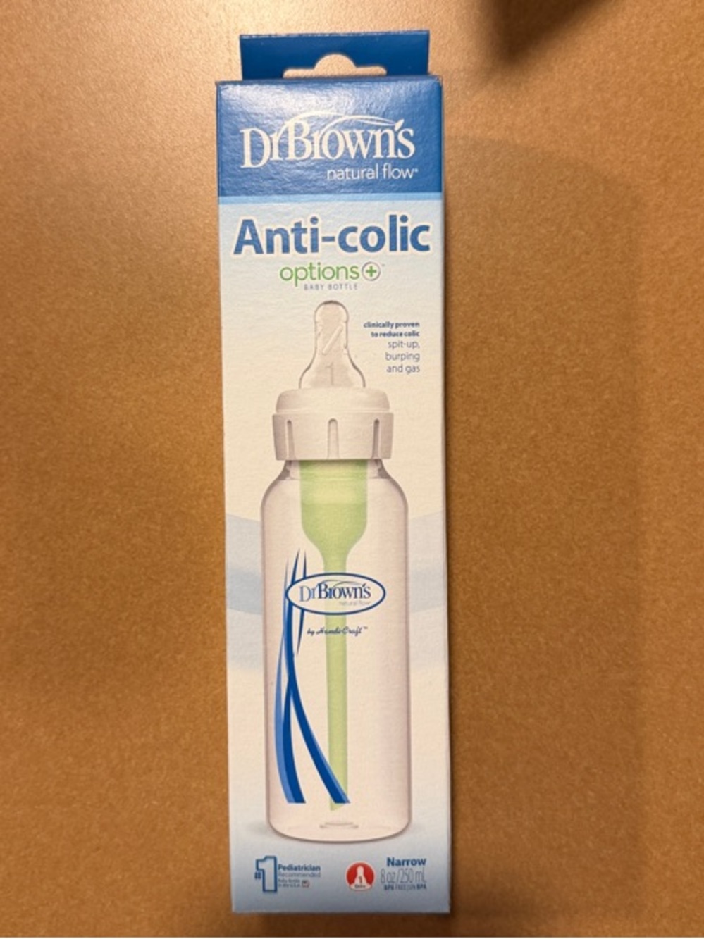 Dr. Brown's Anti-Colic Baby Bottle - Clear with Green Vent